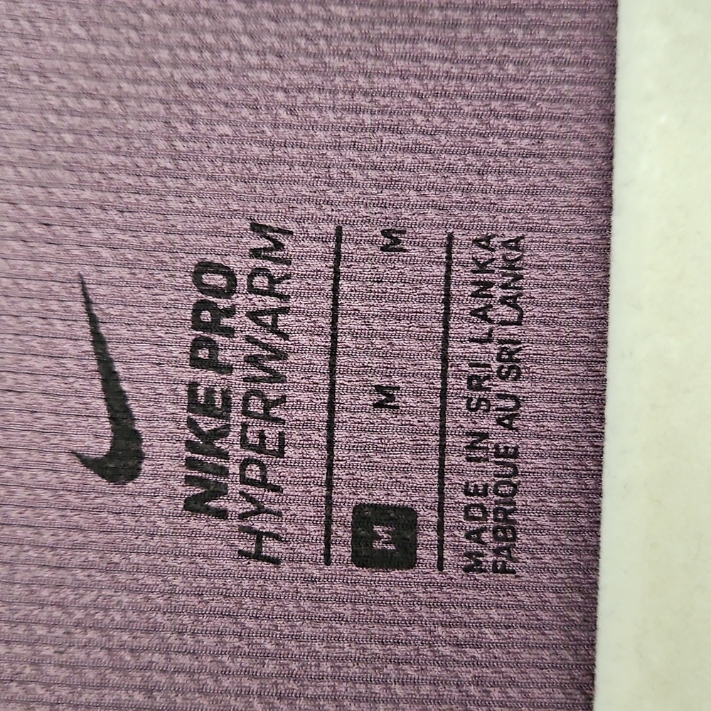 Nike Pro HyperWarm Plum Half-Zip Long Sleeve Size… - image 6